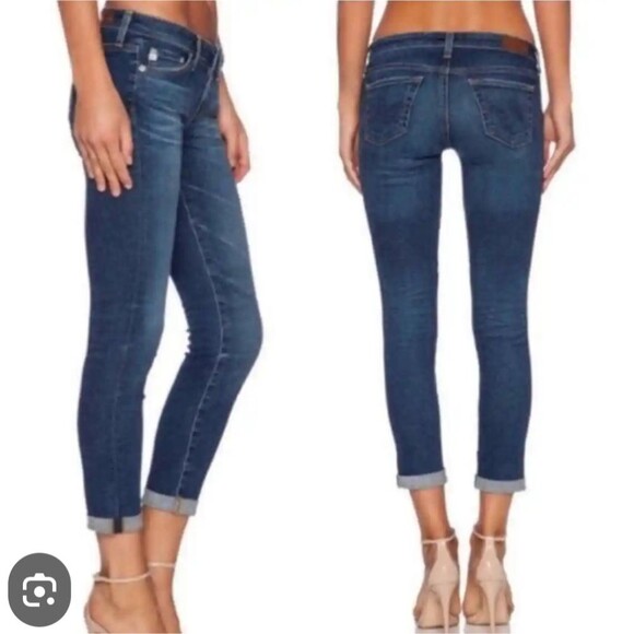 Adriano Goldschmied the Stilt Roll-Up cigarette crop jean Sz 28 Dark Wash - Picture 2 of 8